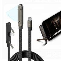 Bracket cable C to C 240W Fast Charging Cable 5 FT，Invisible Stand Charging Cable，Flat USB c Cable,USB c Cable Right Angle，for iPhone 17 Series, Samsung Galaxy S25 S24 Ultra etc
