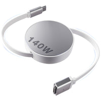 Magnetic 3 Retractable USB-C Cable 140W 2M/6.6FT for M4/M3/M2 MacBook Air & Pro Charger, 140W Safe 3 Cable for MacBook Air (13"/15" 2025/2024/2023/2022), Pro (16"/14" 2024/2023/2021)